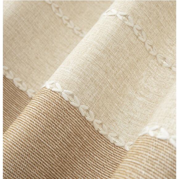 VOGOL‎ Linen Textured Boho Curtain Drape Panel W52 x L84 Inches Beige Cream - Picture 5 of 7